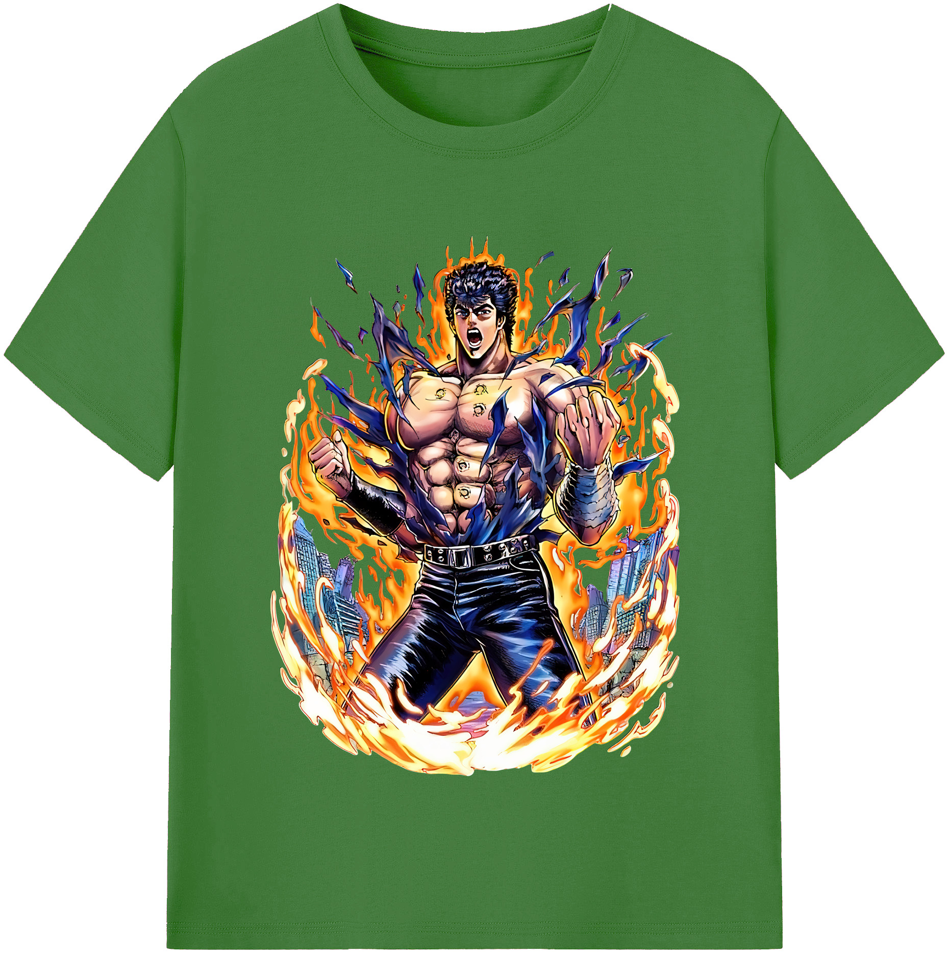 （画像用） 北斗の拳 Fist of the North Star レディースカジュアルプリントTシャツ（綿100％）